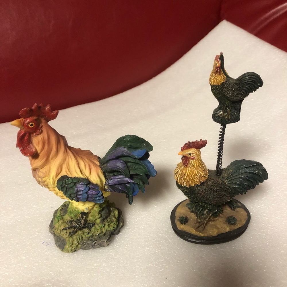 Vintage Rosters collection-3 pieces.Ceramic - Picture 3 of 15